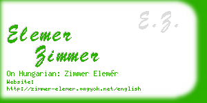 elemer zimmer business card